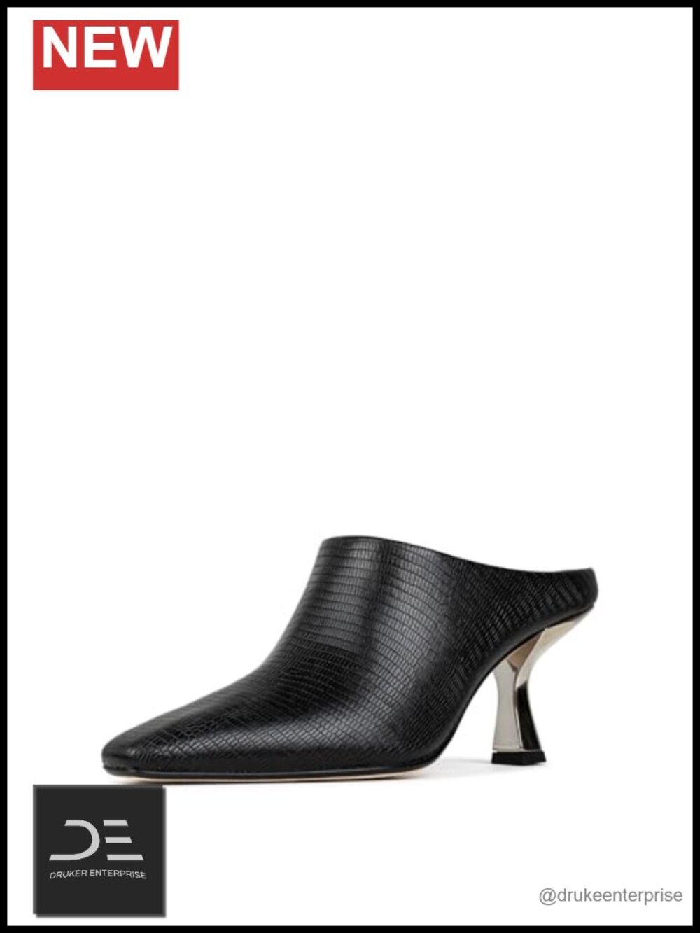 Donald Pliner Buena Lizard Embossed Leather Mules Heels Slip On